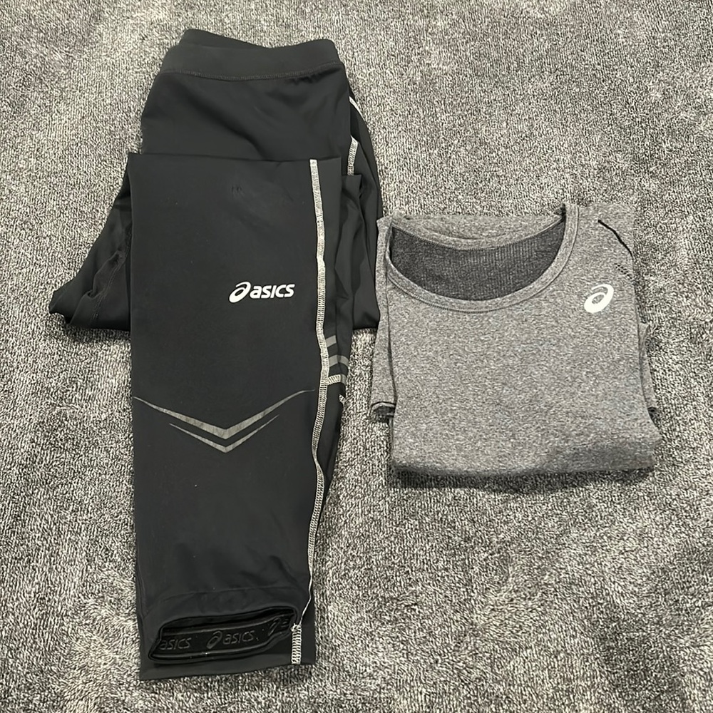 Men’s ASICS Running Pants and Shirt Size M